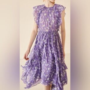 Ulla Johnson Purple Ruffled Tiered Sundress for Weddings SZ XS (0)